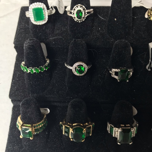 Emerald rings size 7- 7.5 - 8 - Picture 2 of 5